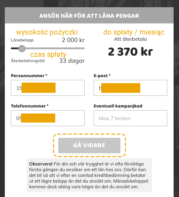Chwilówka Szwecja Minipożyczki Szwecja