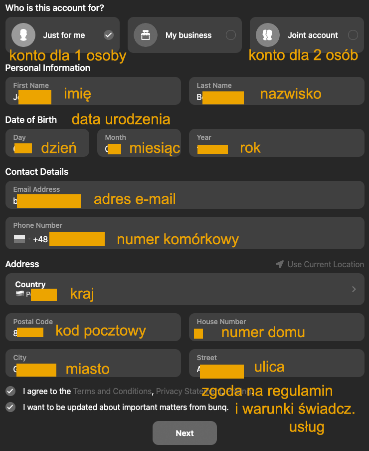 aplikacja bunq po polsku