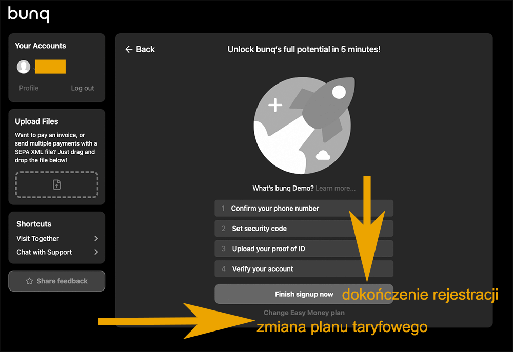 aplikacja bunq po polsku